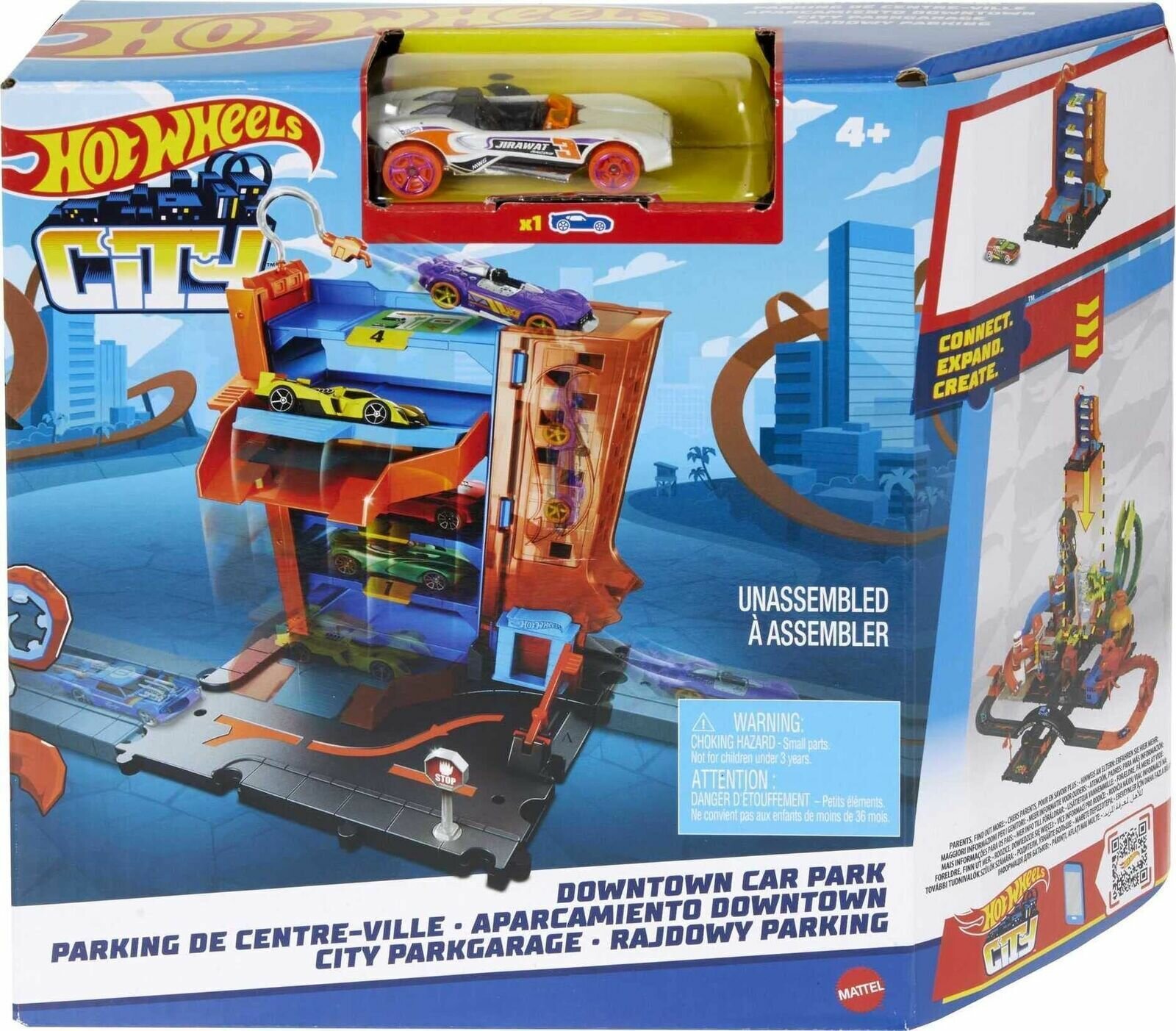 Mattel Крытая парковка Hot Wheels City HDR28, оранжевый/синий