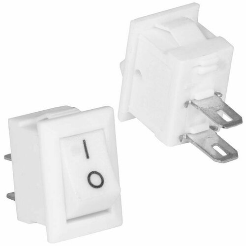 Переключатель клавишный (рокерный) KCD1-11 (RWB-101, KCD5-101) микро, белый, (2с)