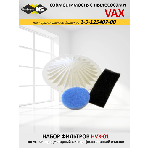 Набор фильтров HVX-01 для VAX 1-9-125407-00 465₽