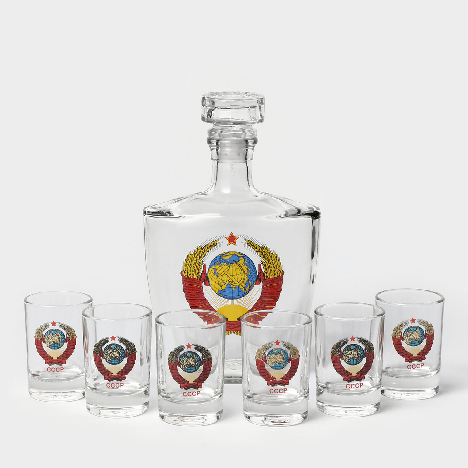 Набор питьевой «Герб СССР» 7 предметов: штоф 500 мл 6 стопок 50 мл