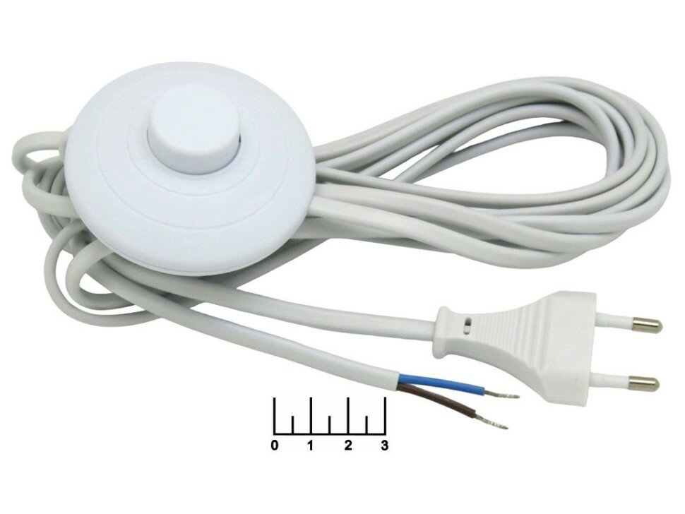 Шнур с ножным выключателем для торшеров 3.5м TDM (белый)