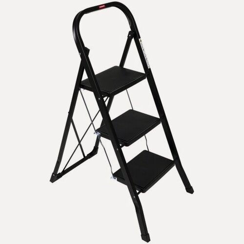 Изображение товара Стремянка Hausmann Actru, 3 ступени, черная (HM-WK6018F-3A)