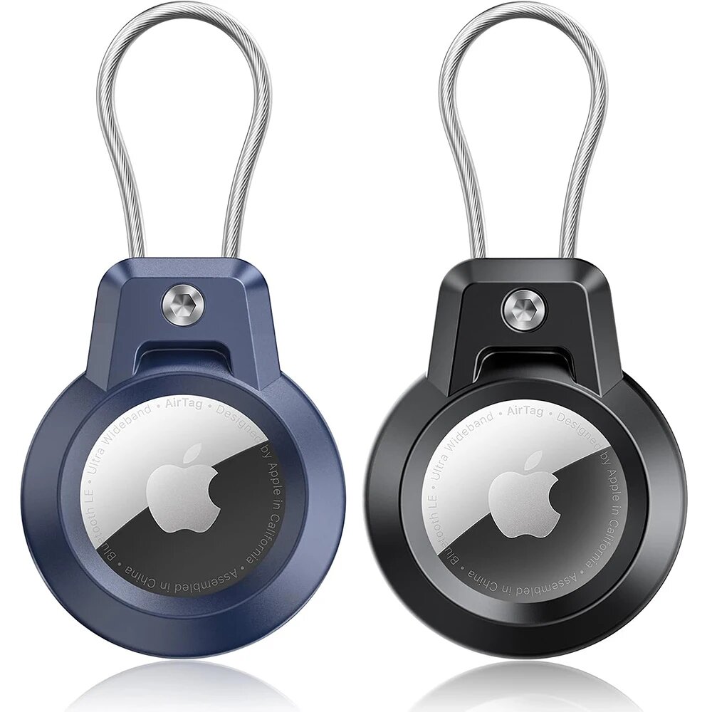 Держатель-брелок для Apple AirTag, 360 градусов, Blue Black