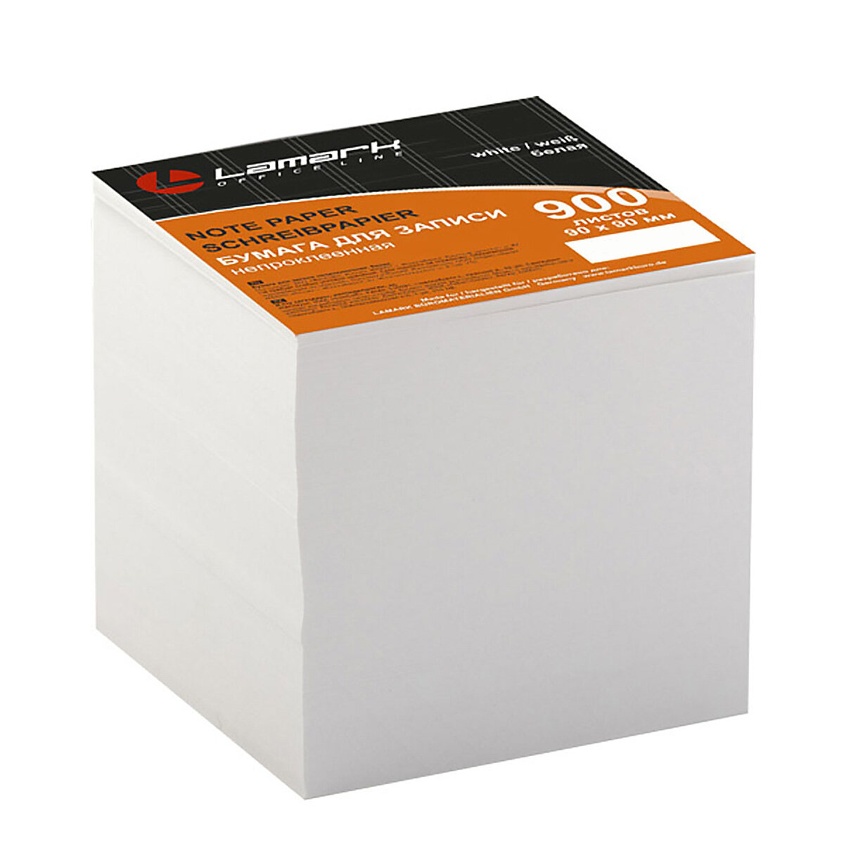 Бумага для записей 9x9 см LAMARK 75 900 листов белая сменная в термопленке