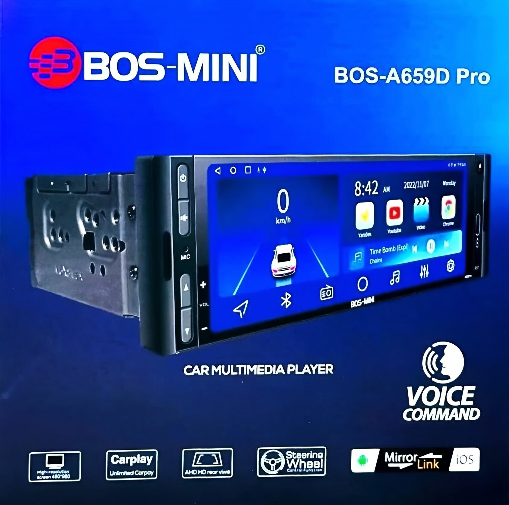Автомагнитола 1din Bos-Mini BOS-А659D PRO 2/32gb