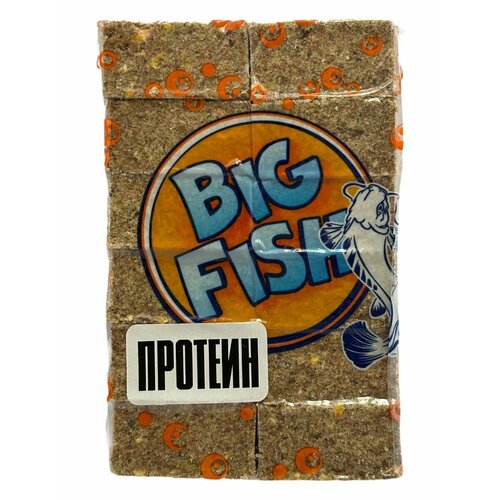 Прикормка натуральная. Жмых кукурузный, макуха Big Fish, аромат - протеин, 12 кубиков