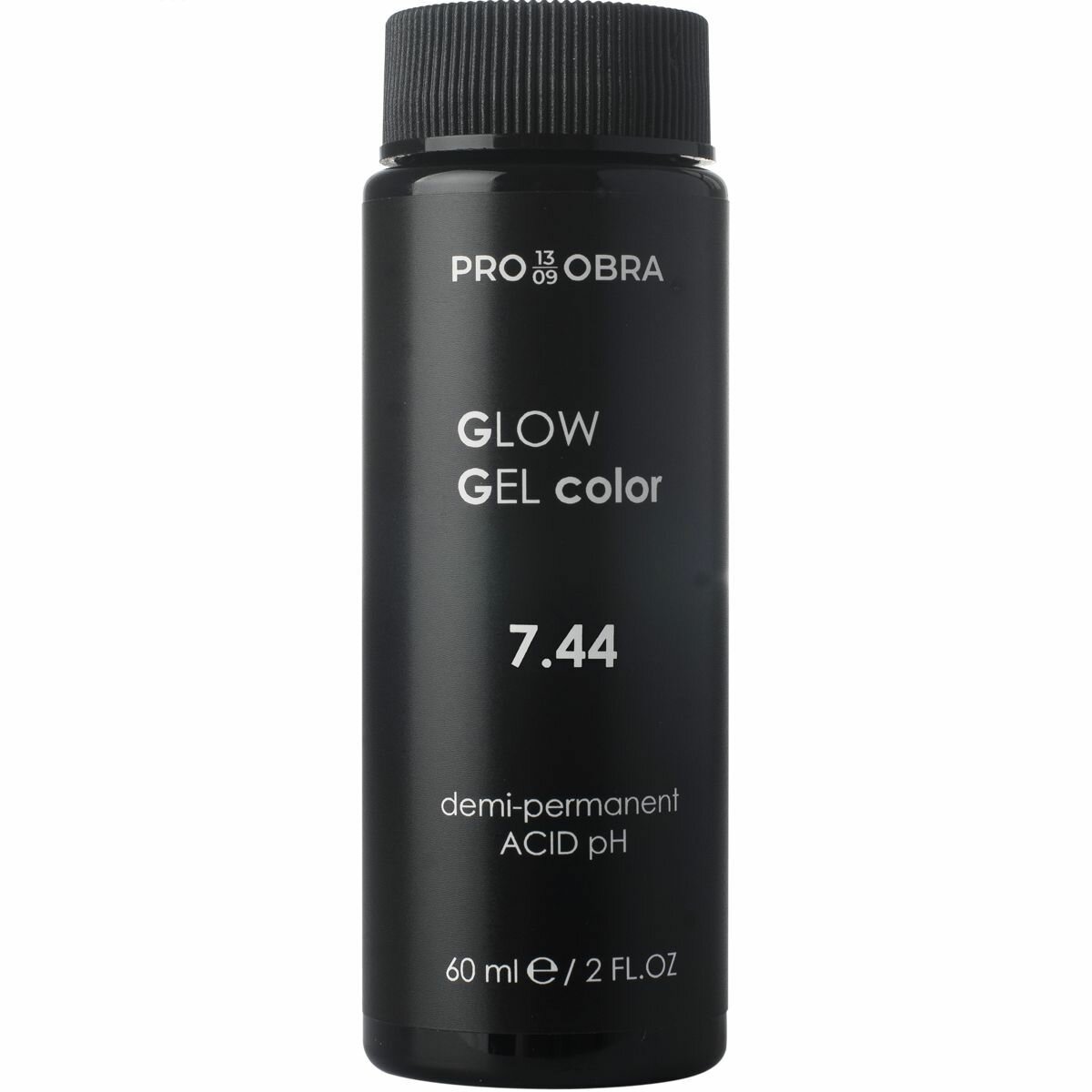 OBRA PRO13/09 Полуперманентный гелевый краситель GLOW GEL 7.44 Интенсивный медный средне-русый, 60 мл