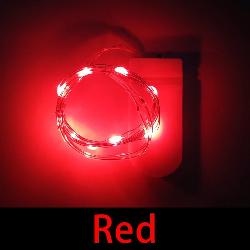 Светодиодная гирлянда Lebeisenf 2 м серебристая 1m10led Красный Красный