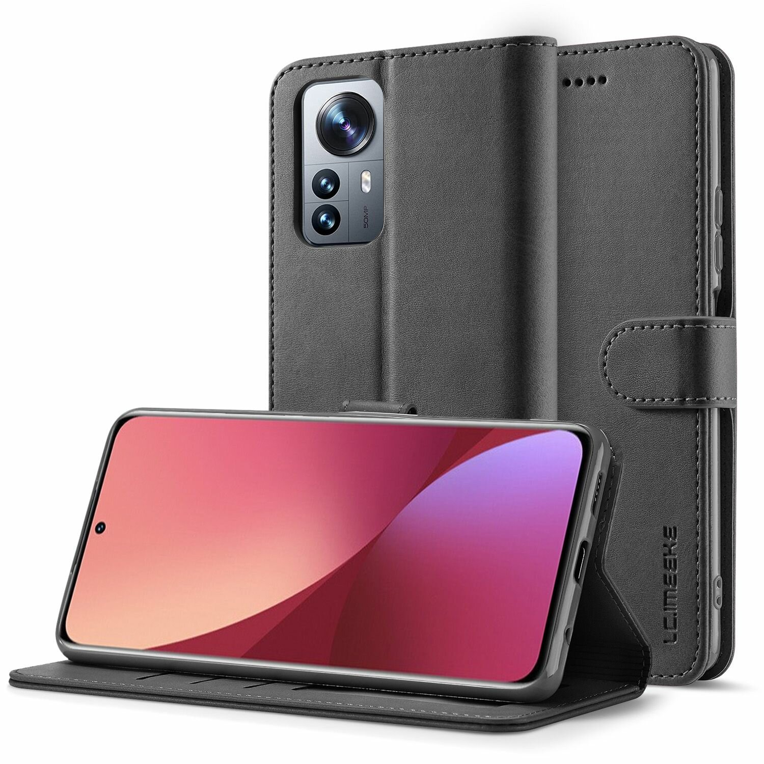 LCIMEEKE Кожаный книжка чехол для Xiaomi 12 Lite / Сяоми 12 Лайт с визитницей из экокожи