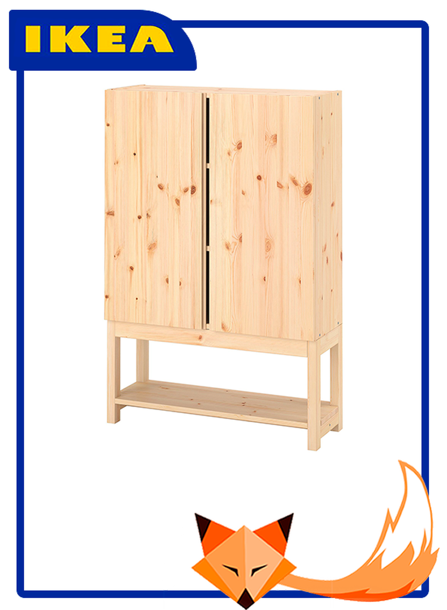 Шкаф IKEA IVAR массив сосны модульный 80 см x 30 см x 120 см