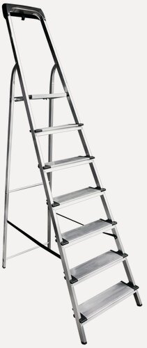 Изображение товара Стремянка алюминиевая с лотком-органайзером, ступень 130 мм, 1х7