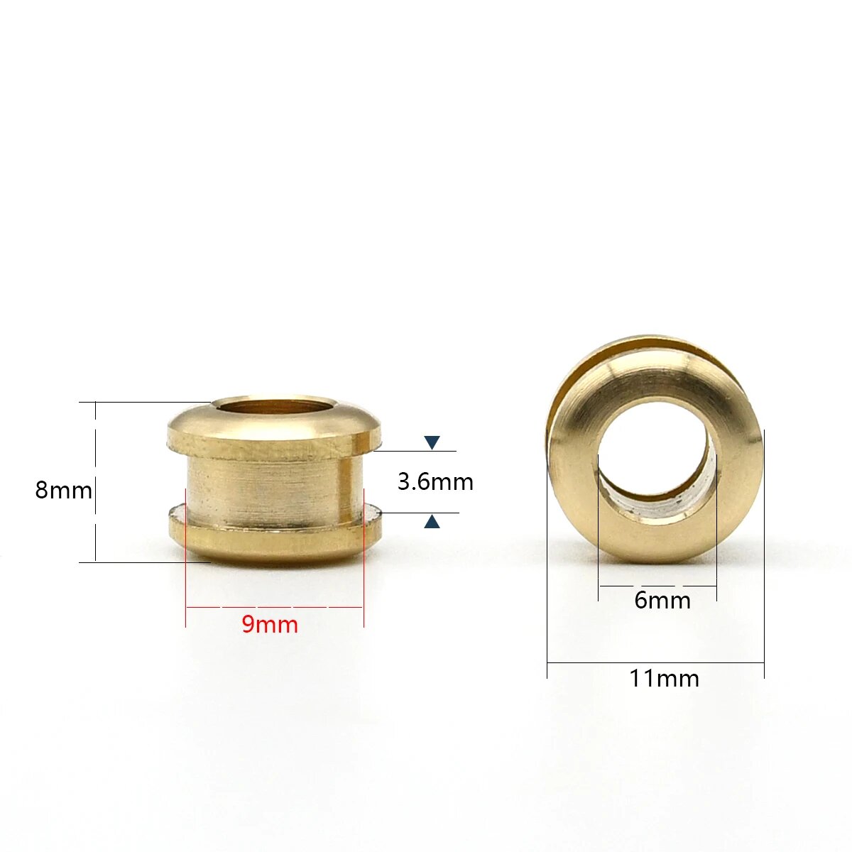 Латунные люверсы 2 шт, 11 x 6mm