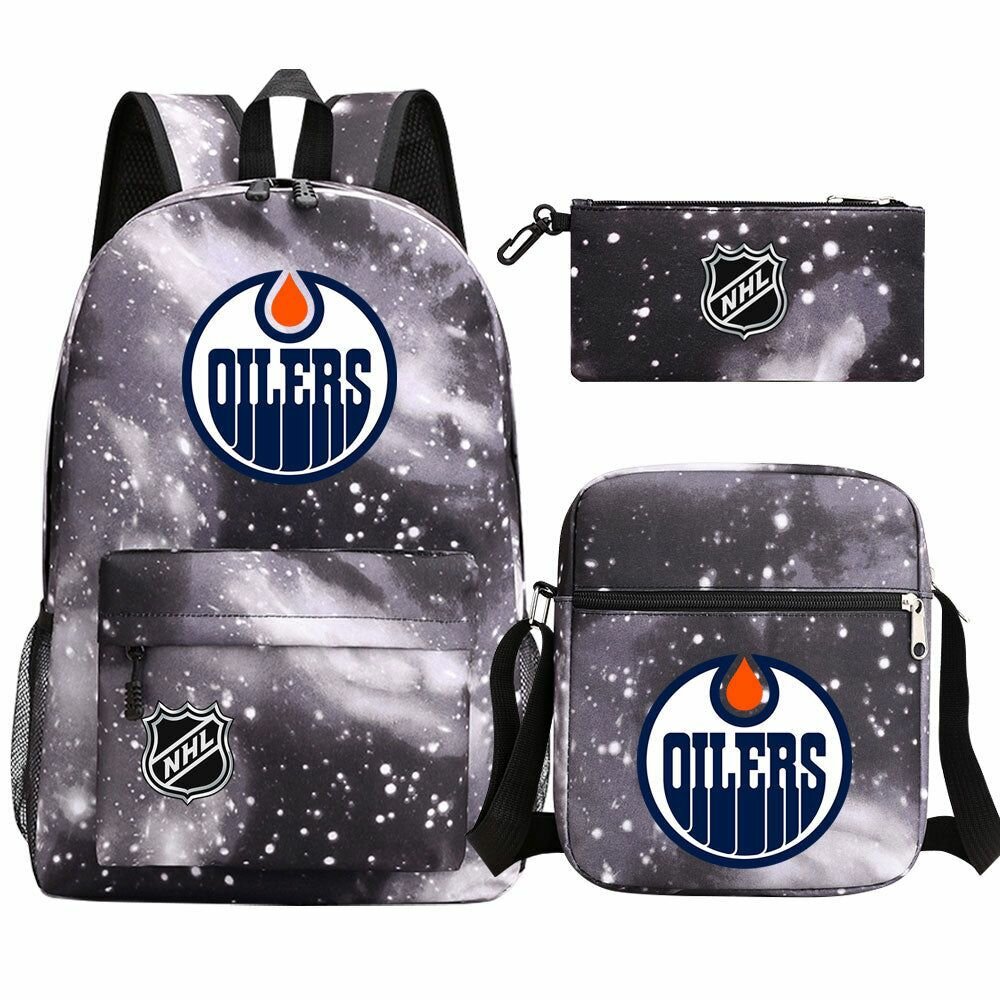 Рюкзак школьный Edmonton Oilers Hockey League для детей и студентов с пеналом и плечевым ремнем