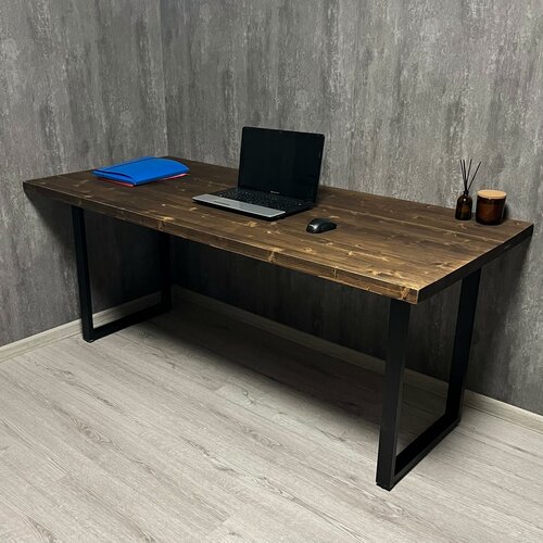 Изображение товара Компьютерный стол из массива, в стиле лофт, 80х200х75, Ножки металл