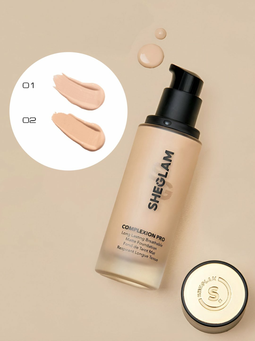 Тональный крем SHEGLAM, база под макияж для кожи лица, естественный матовый тон, 30 мл, 01