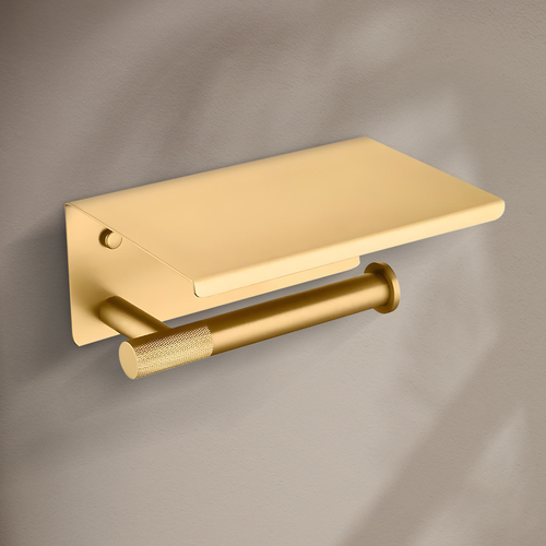 Бумагодержатель с полочкой KERN 9528 матовое золото 3498₽