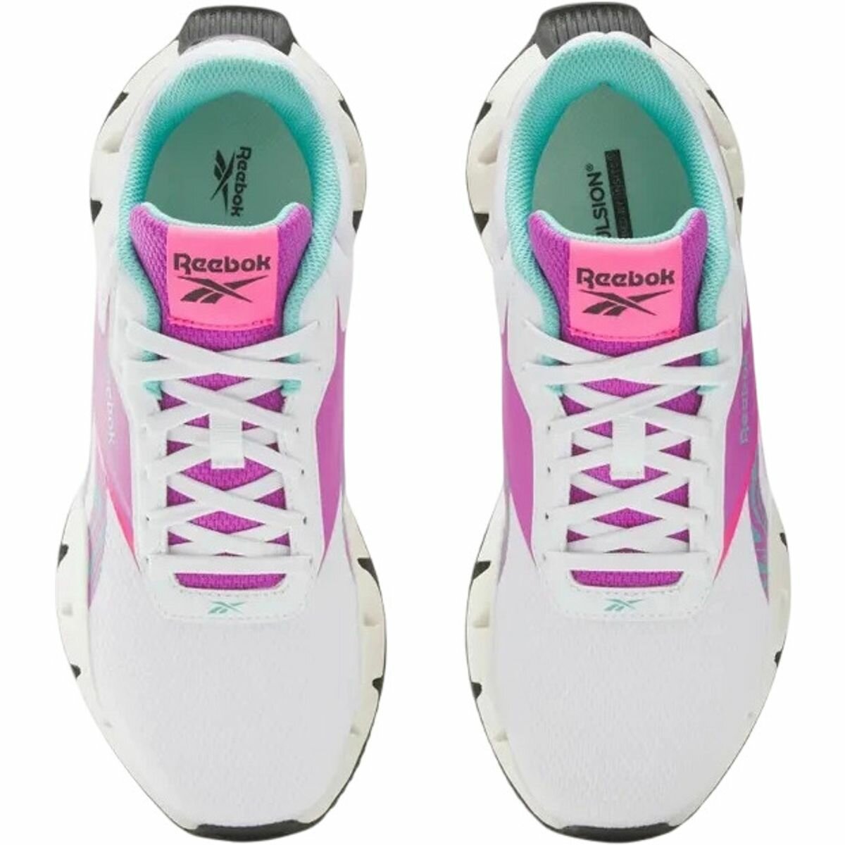 Кроссовки Reebok Zig Dynamica STR, полнота F (EU)/ на среднюю стопу, размер 8 US, белый/бежевый/фиолетовый — фото 1