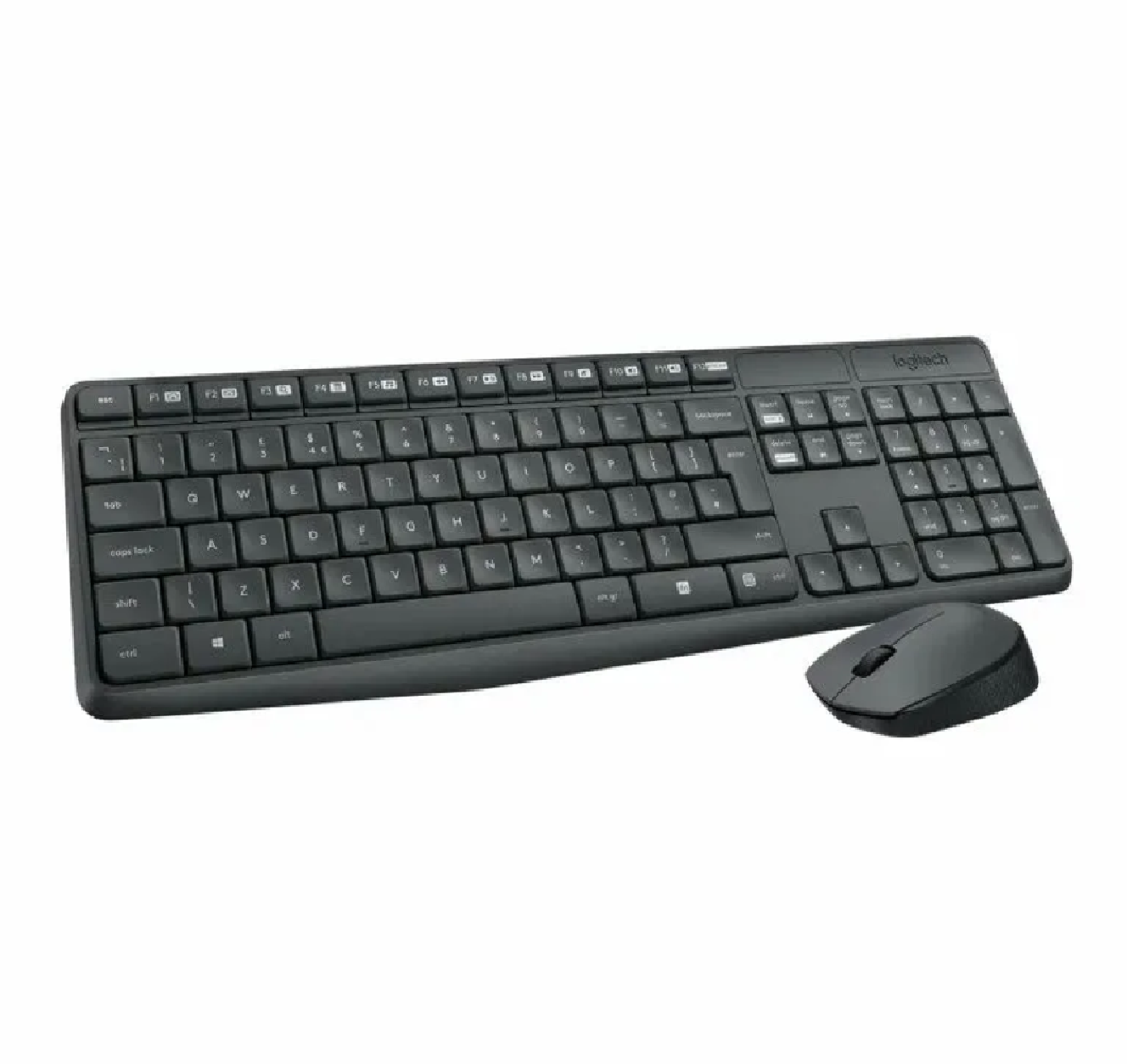 Комплект клавиатура + мышь Logitech MK235 Wireless Keyboard and Mouse, только английская раскладка, серый