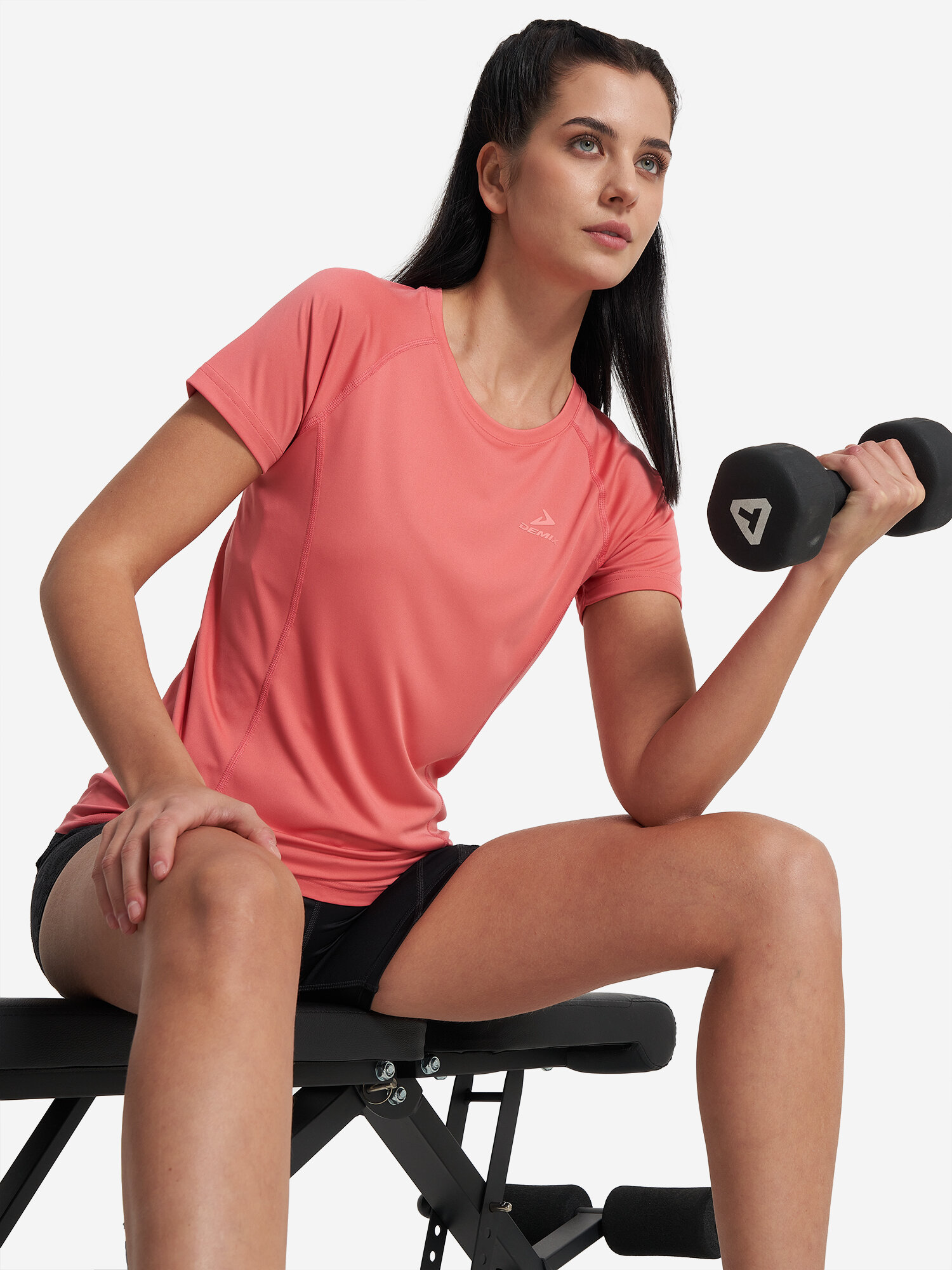 Футболка спортивная Demix W D Fitness GYM SS T-Shirt, размер 46, лососевый