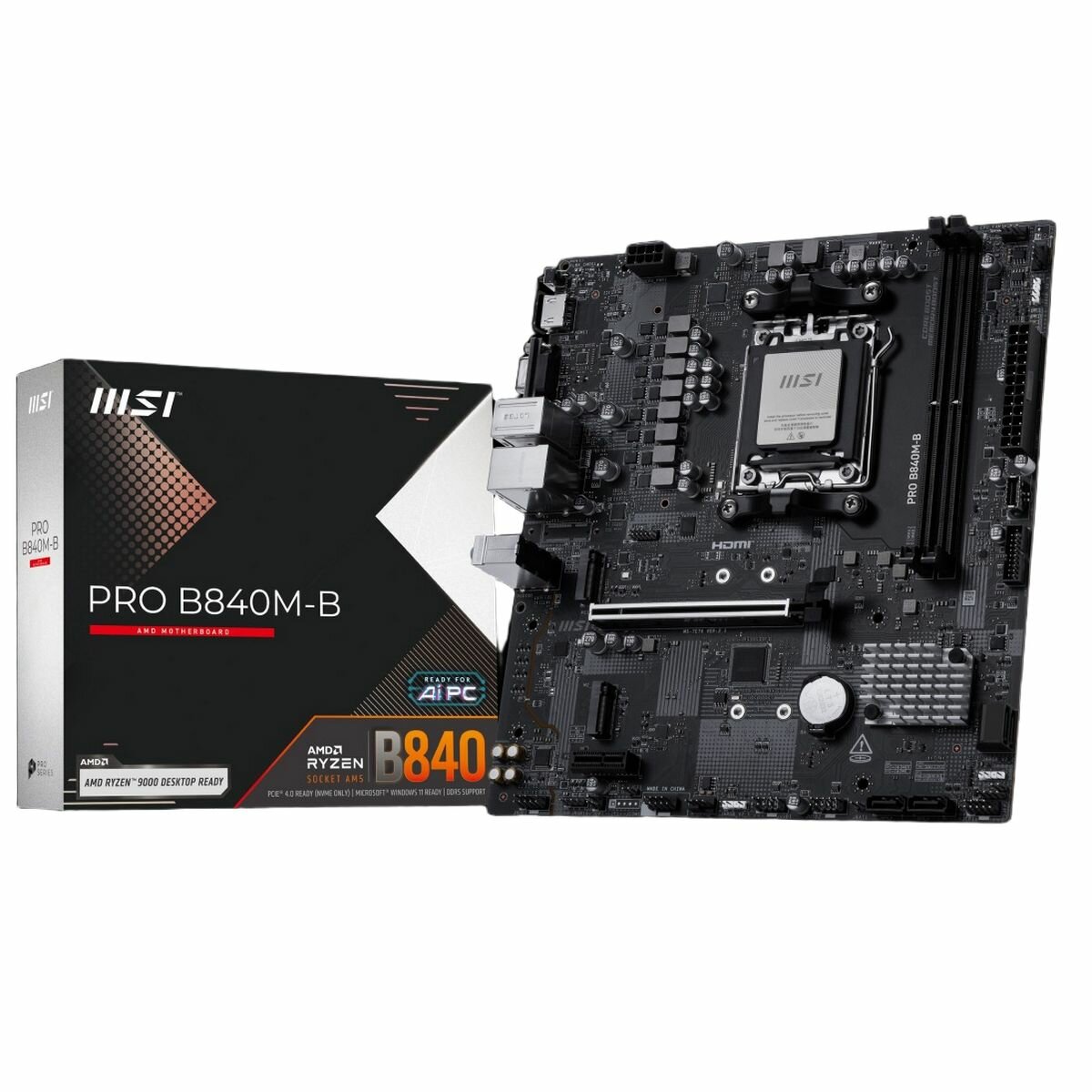 Материнская плата MSI PRO B840M-B, AM5, AMD B840, ATX, RTL (PRO B840M-B)