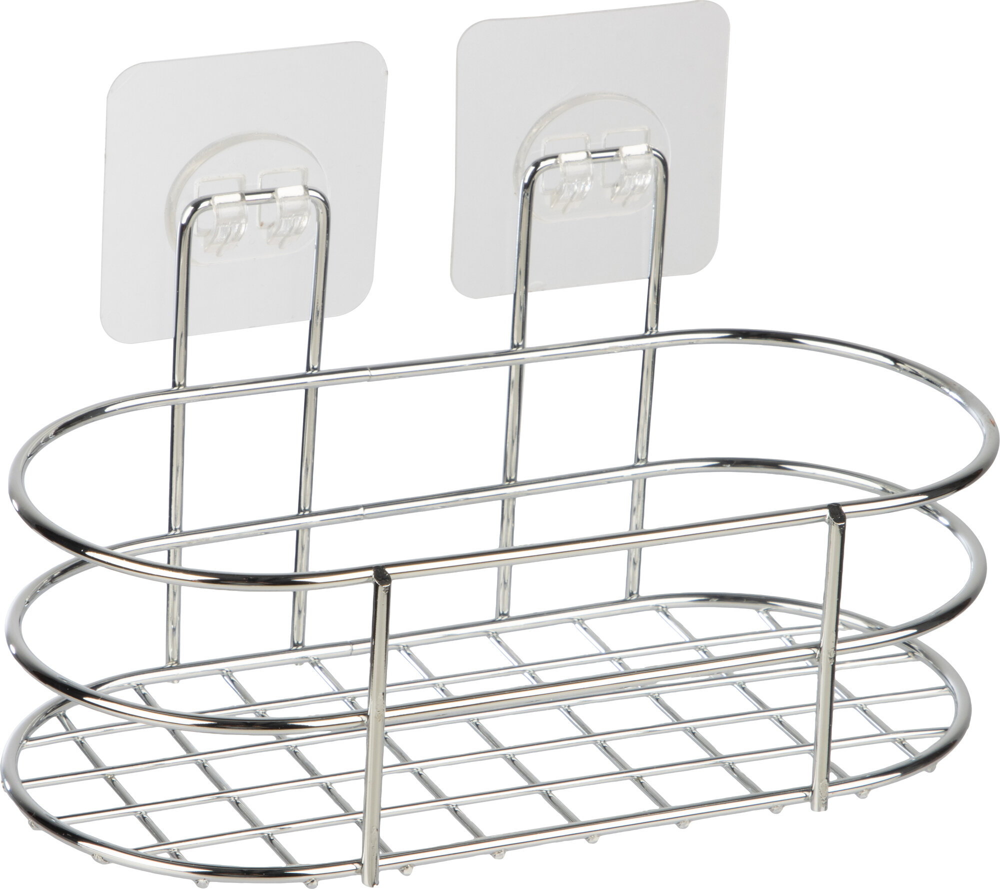 Корзинка подвесная овальная BASIC (крепление: самоклеящаяся основа) хром