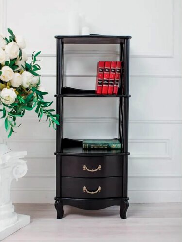 Изображение товара Этажерка K-home Джульетта-2, в классическом стиле, МДФ, с двумя выдвижными ящиками и открытыми полками, цвет венге