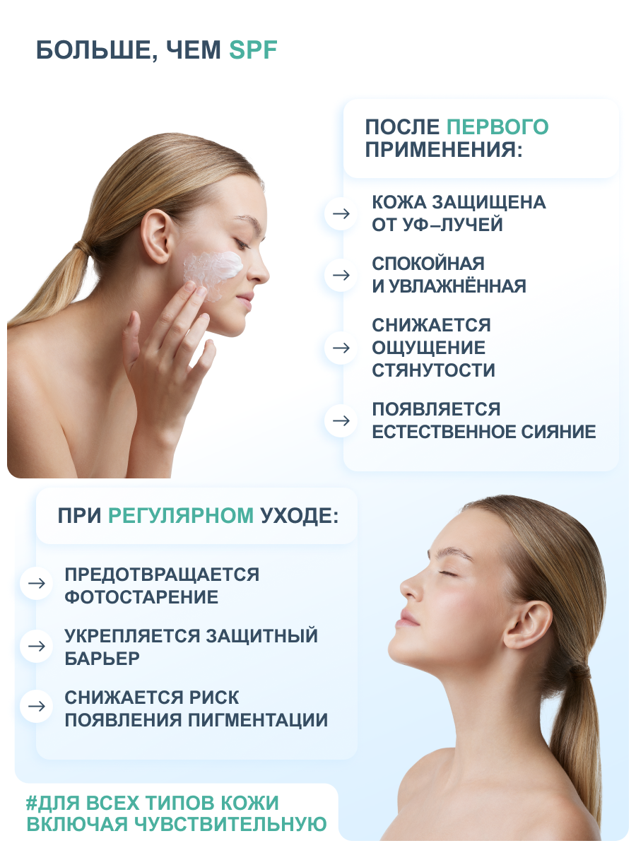 RICHE Солнцезащитный флюид SPF 30+ с центеллой и постбиотиком — фото 1