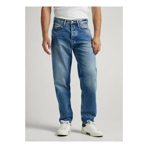 Джинсы зауженные Pepe Jeans, размер 34/32, синий джинсы зауженные pepe jeans размер 34 32 синий