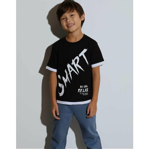 фото Футболка gloria jeans, размер 8-9л/134 (33), черный