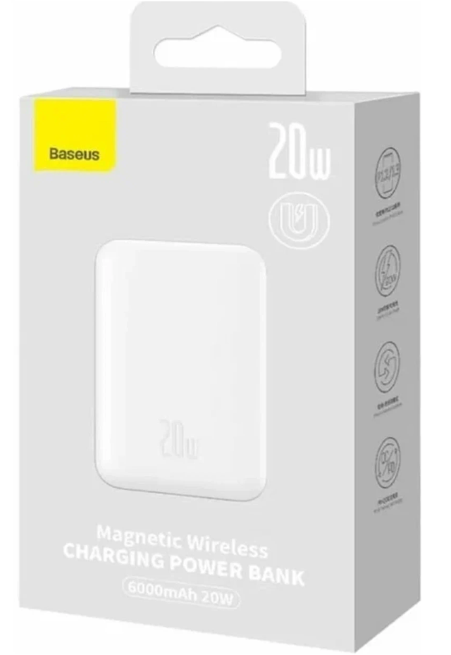 Powerbank с беспроводной зарядкой Baseus Magnetic Mini Wireless 6000mAh 20W (PPCX100502) белый