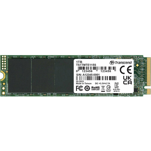 Transcend Накопитель SSD PCI-E 3.0 x4 1Tb TS1TMTE115S 115S M.2 2280 0.2 DWPD твердотельный накопитель ssd transcend pci e 3 0 x4 1tb 115s m 2 2280 0 2 dwpd