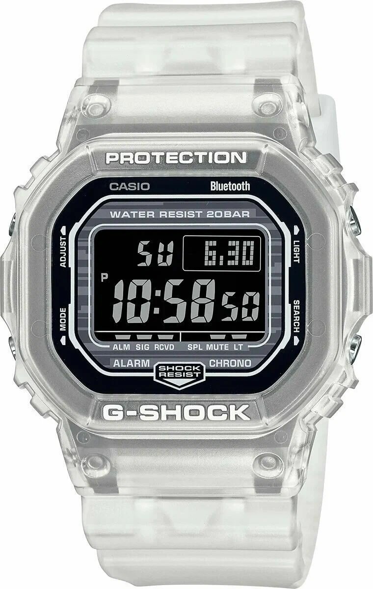 Наручные японские часы CASIO G-Shock DW-B5600G-7, бесцветный