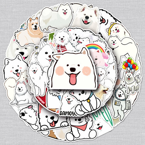 Виниловые наклейки собачки, собаки милые наклейки в корейском стиле с героями мультфильмов ангелом демоном котом детские водонепроницаемые наклейки сделай сам со звезда