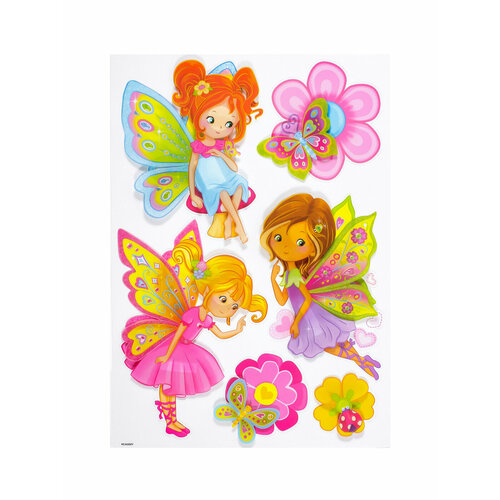 Наклейки для декора Девочки с крылышками 41х29см 447₽