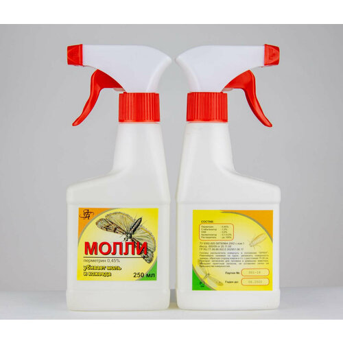 Молли 250 мл 2 шт - используется для обработки изделий из шерсти меха от моли и кожеедов 750₽