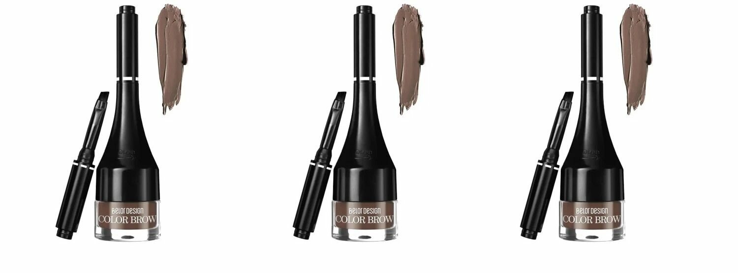 Подводка для бровей Belor Design Color Brow, тон 003 коричневый х 3шт