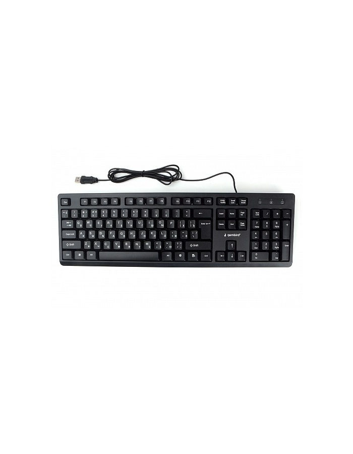 Клавиатура Gembird черная, USB, лазерная гравировка символов, кабель 1.85м - фото №8