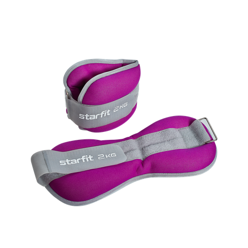 фото Утяжелители универсальные starfit wt-502, 2 кг, фиолетовый/серый