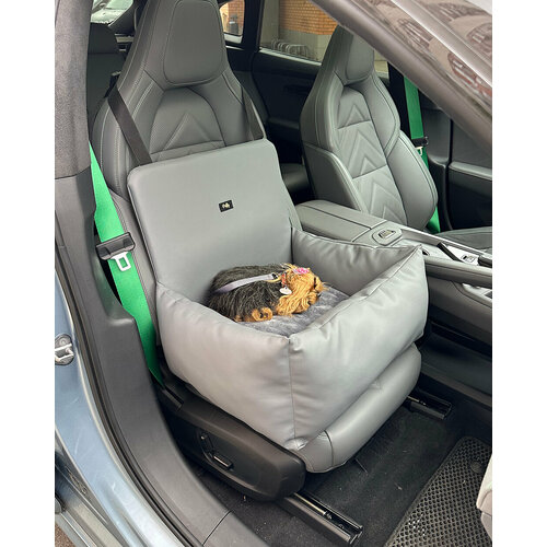 Автокресло для животных собак кошек автогамак для перевозки Puffy серый 38*30 см