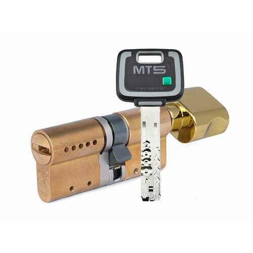 Цилиндр Mul-t-Lock MT5+ ключ-вертушка (размер 45х35 мм) - Латунь, Флажок (3 ключа) цилиндр mul t lock mt5 ключ вертушка размер 45х35 мм никель флажок 3 ключа