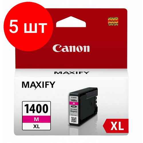 Комплект 5 штук, Картридж струйный Canon PGI-1400XL пур. пов. емк. для МВ2040/МВ2340