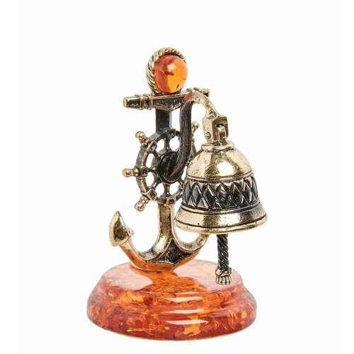 Фигурка Рында с якорем латунь янтарь A2102388 Народные промыслы бронзовый 3171₽
