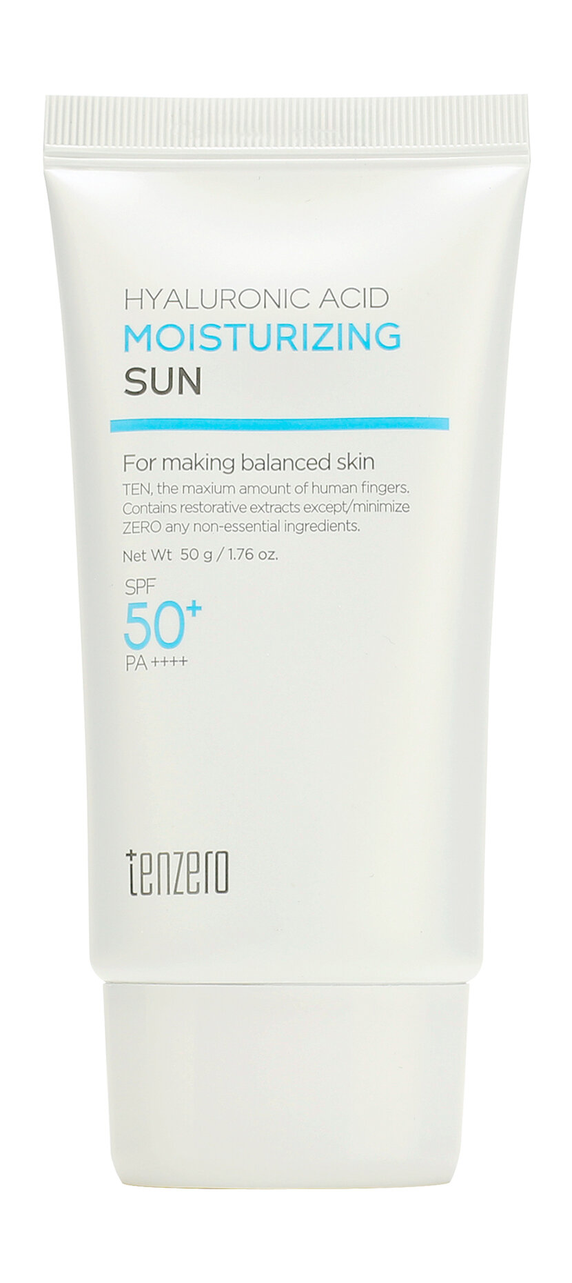 TENZERO Солнцезащитный крем для лица с гиалуроновой кислотой SPF 50+/PA++++ увлажняющий, 50 г