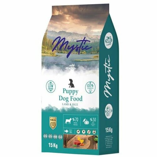 Mystic Puppy Dog Food Lamb & Rice сухой корм для щенков с ягненком и рисом 15кг dailydog puppy all breed lamb and rice сухой корм для щенков с ягненком и рисом 12 кг