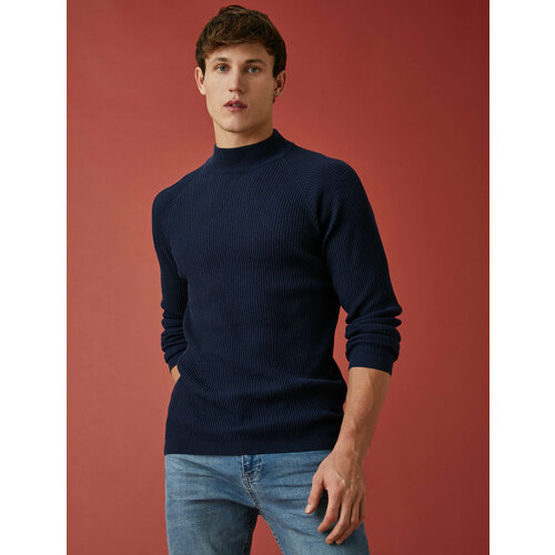 фото Свитер koton, размер 50, синий, черный