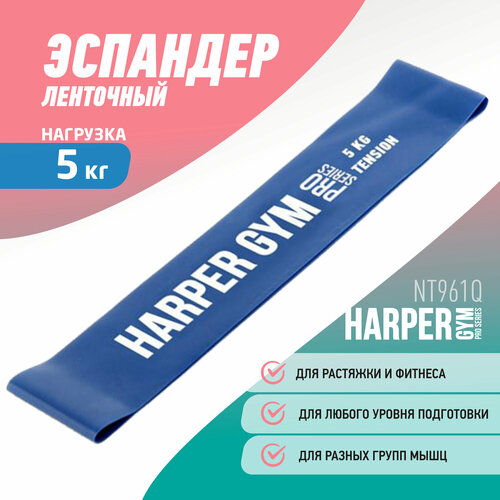 фото Резинка для фитнеса harper gym nt961q (5) 25 х 5 см 5 кг синий