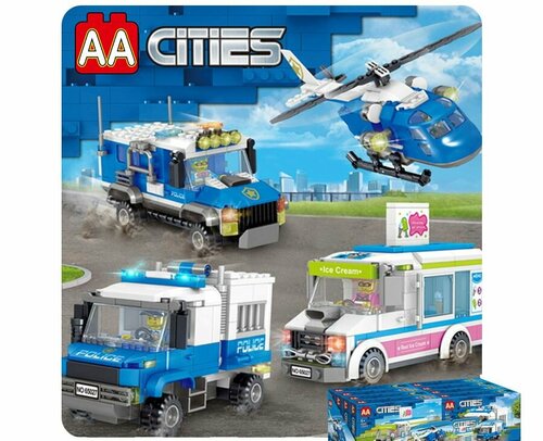 Конструктор AA (PRCK) Cities: Городской патруль 4в1, 700 дет. в наборе