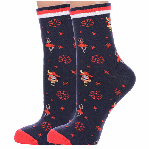 фото Носки красная ветка, 2 пары, размер 23-25, синий