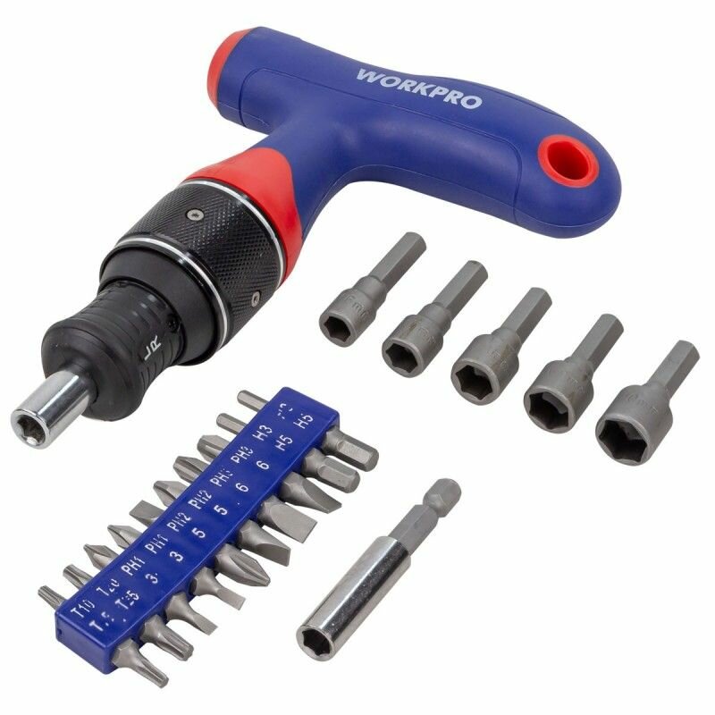 фото Отвертка с набором бит и головок, 17пр.