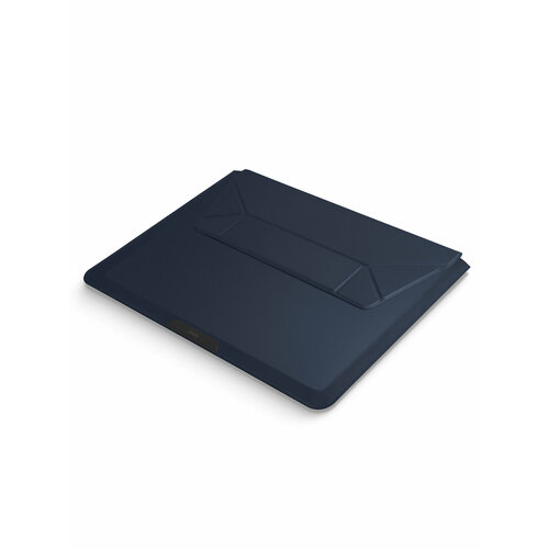 Uniq для ноутбуков 14 чехол Oslo V.2 PU leather Magnetic Laptop sleeve/foldable stand Navy Blue